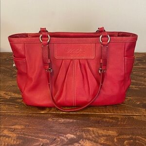 Coach Red Leather Bag